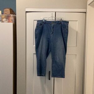 Blue Ankle Cropped Jeans with Classic Style